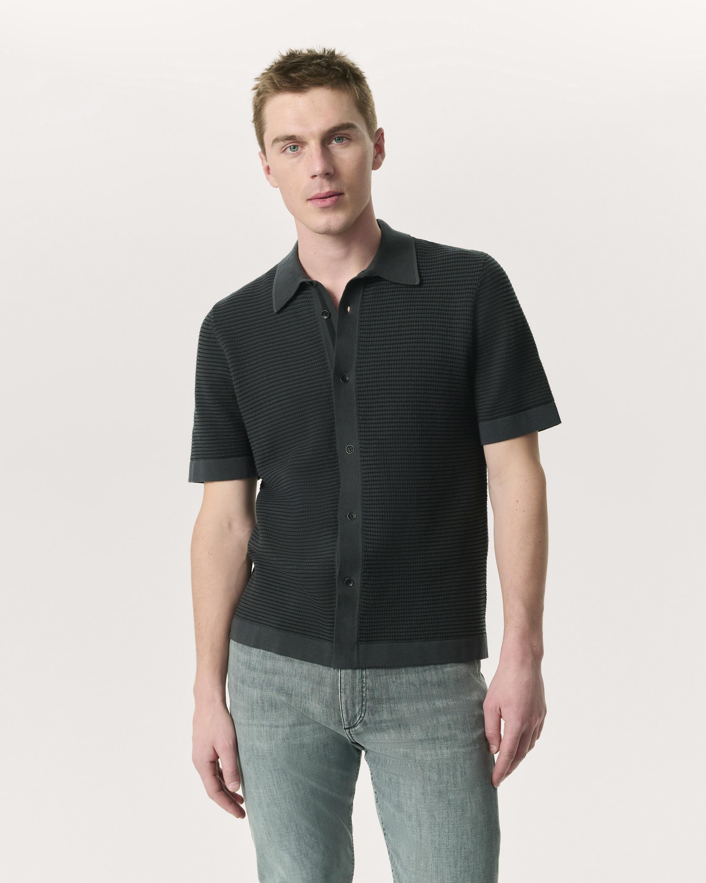 Harvey Striped Jacquard-Knit Shirt - 2