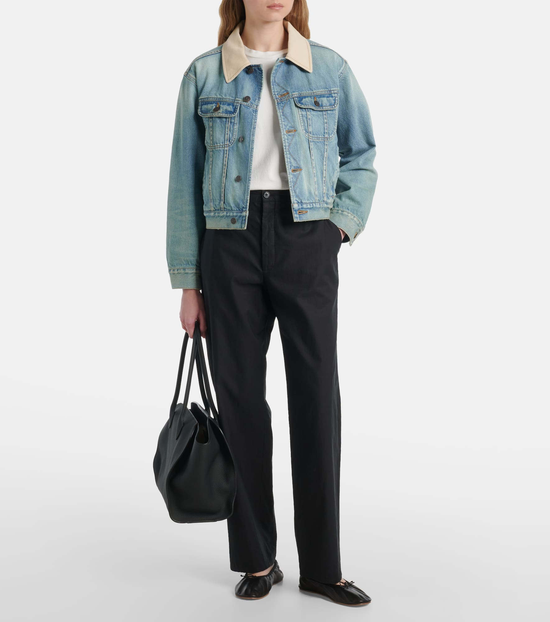Zuzana mid-rise cotton twill straight pants - 2