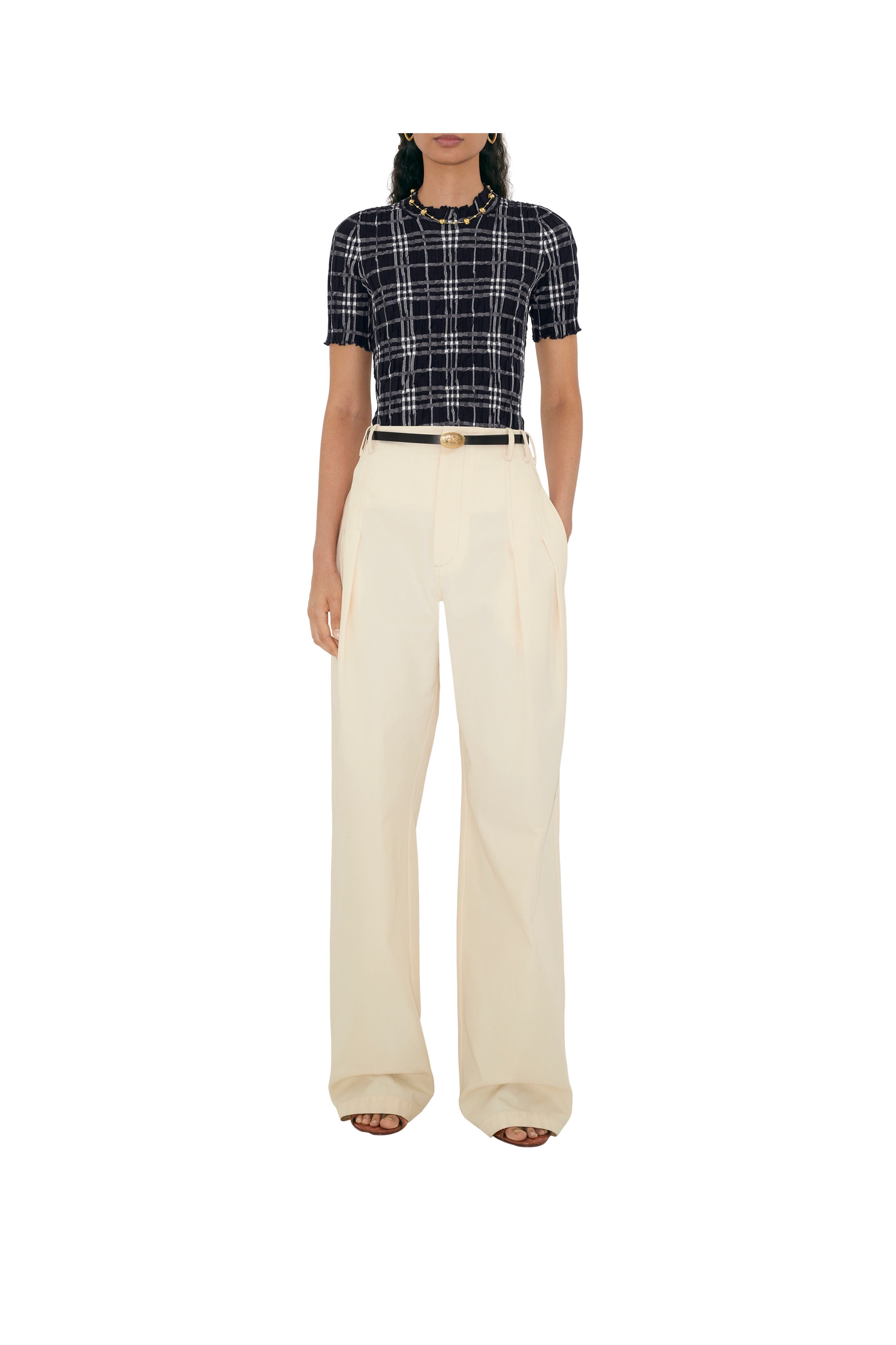 burberry Thin Reversible Leather Oval Knight Stamp Belt in Black/hazel at Nordstrom - 2