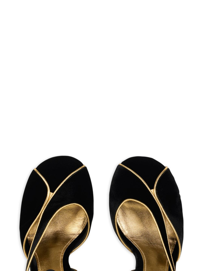 90mm metallic-trim velvet high-heeled sandals 4