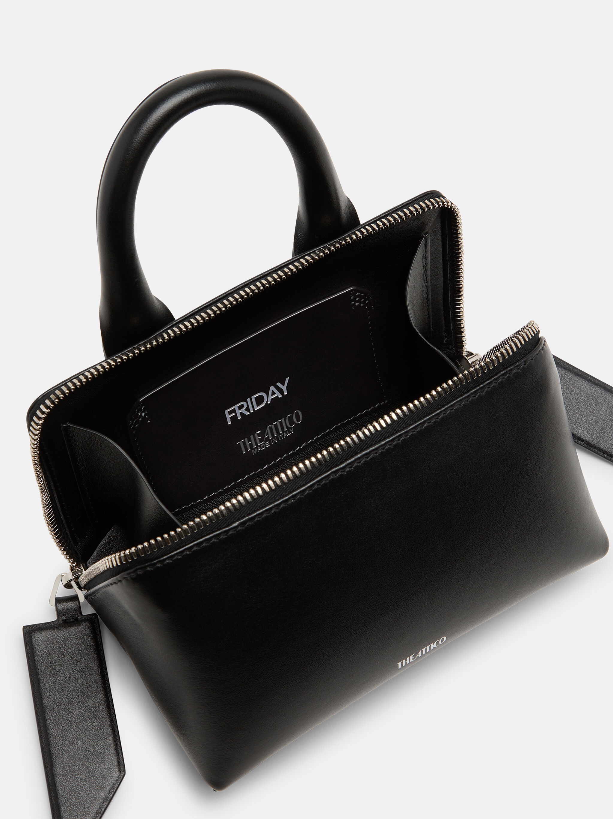 THE ATTICO ''FRIDAY'' BLACK MINI HANDBAG | REVERSIBLE