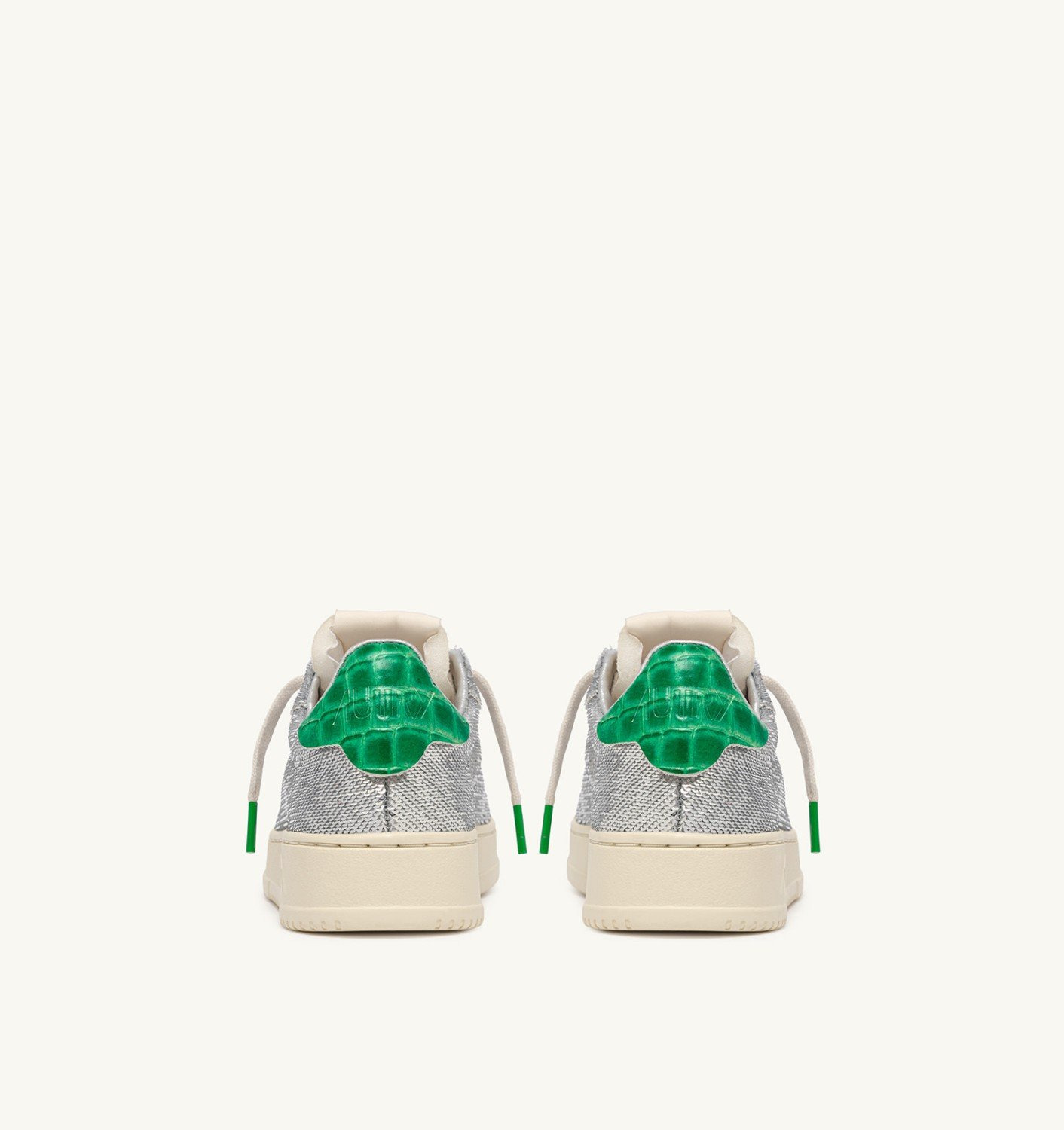 DALLAS LOW 'SPARKLING' SNEAKERS IN SILVER AND GREEN SEQUINS - 3
