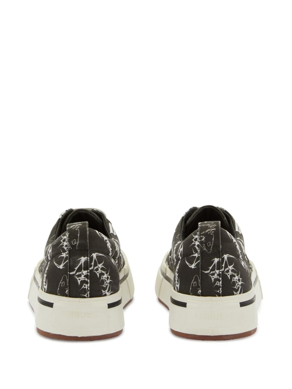 logo-print canvas sneakers - 3
