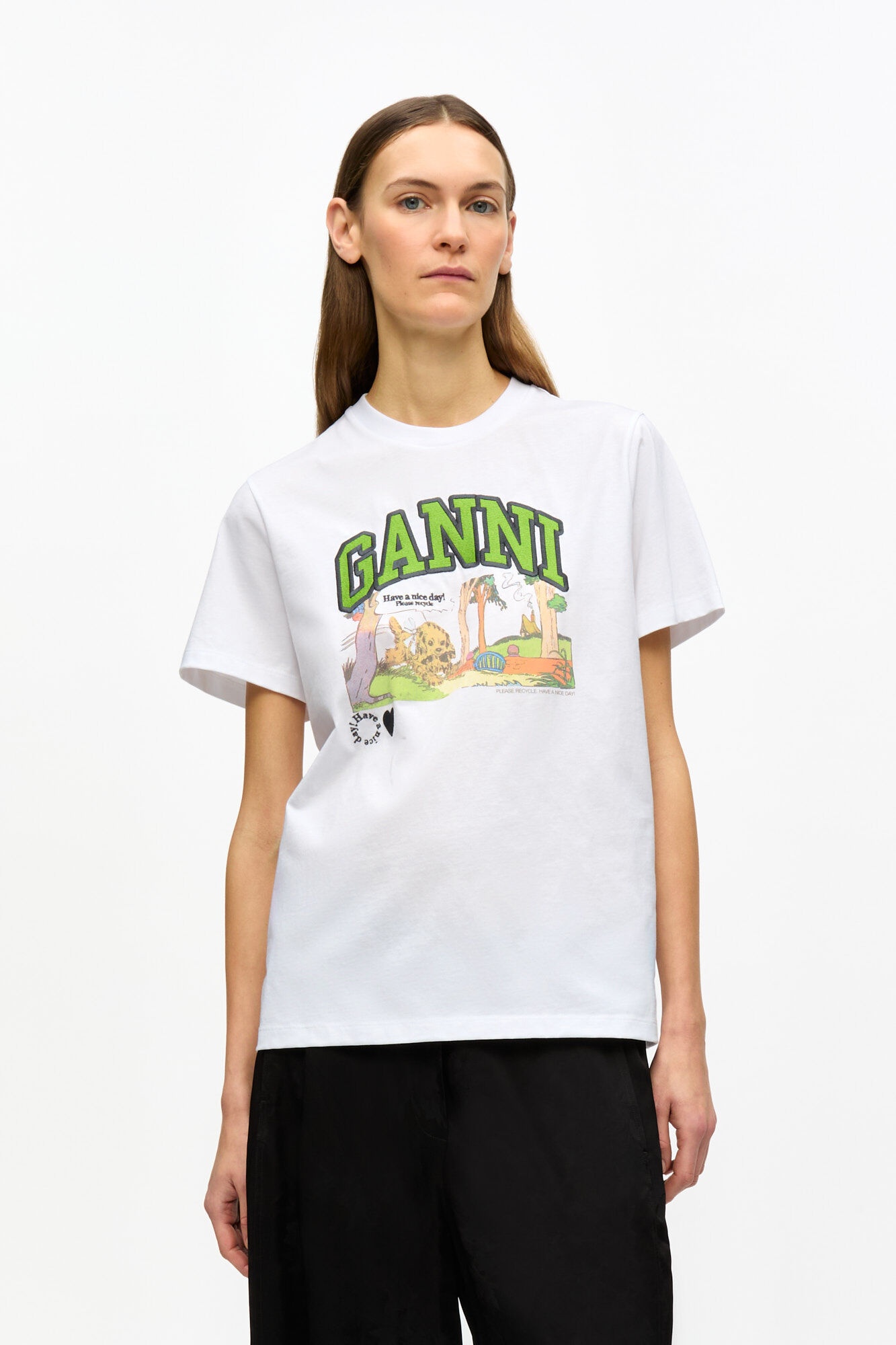 WHITE BASIC JERSEY POPPY RELAXED T-SHIRT - 2