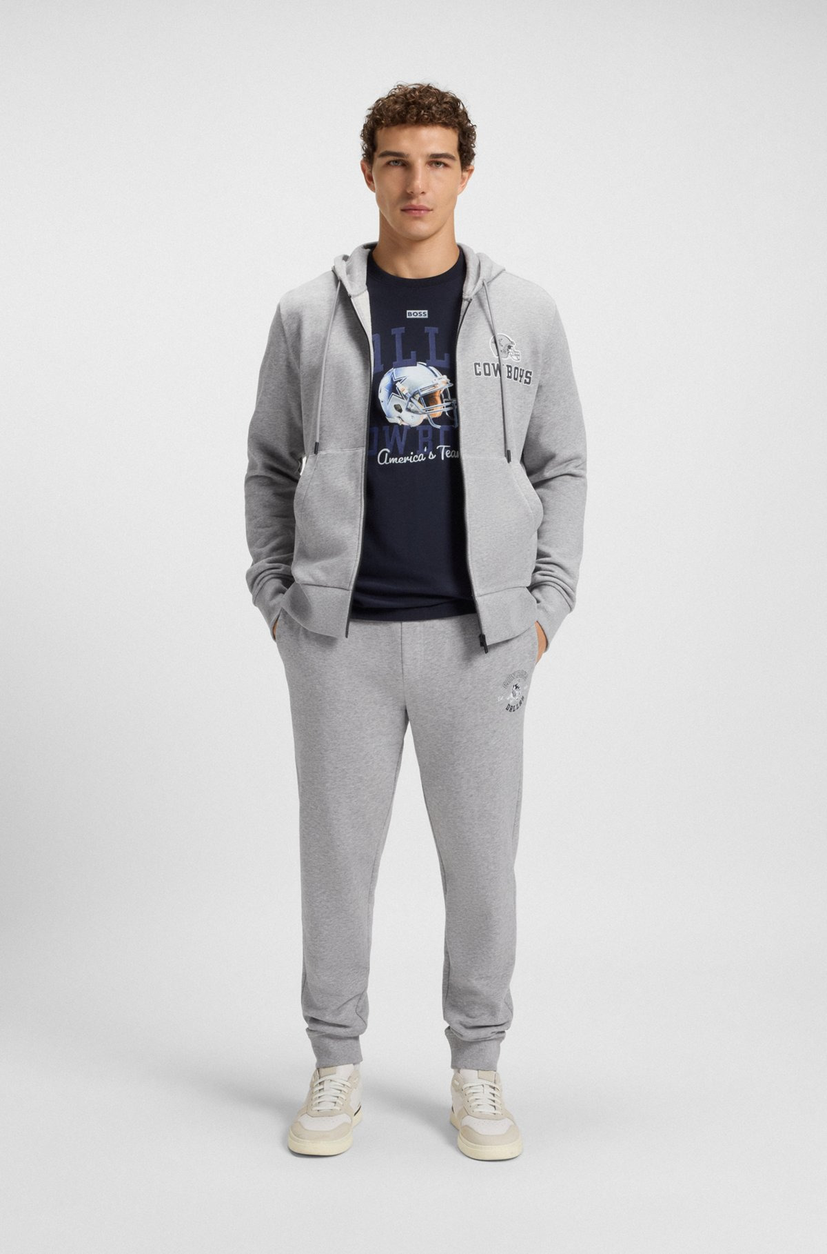 BOSS X DALLAS COWBOYS ZIP-UP HOODIE WITH ALTERNATIVE LOGO - 4
