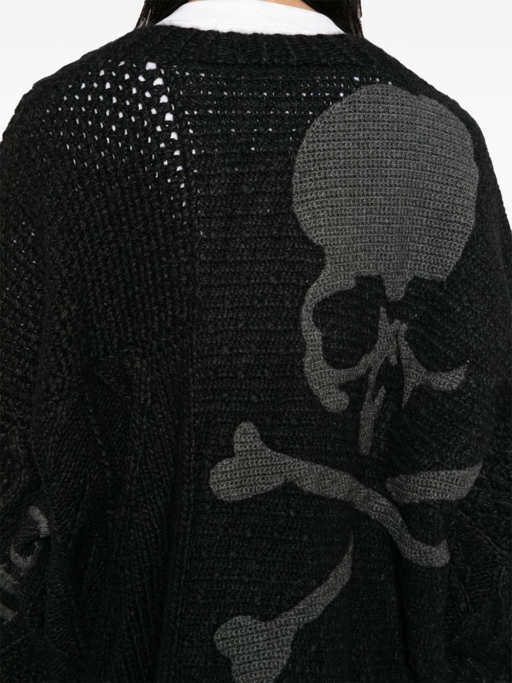 logo cable cardigan - 5