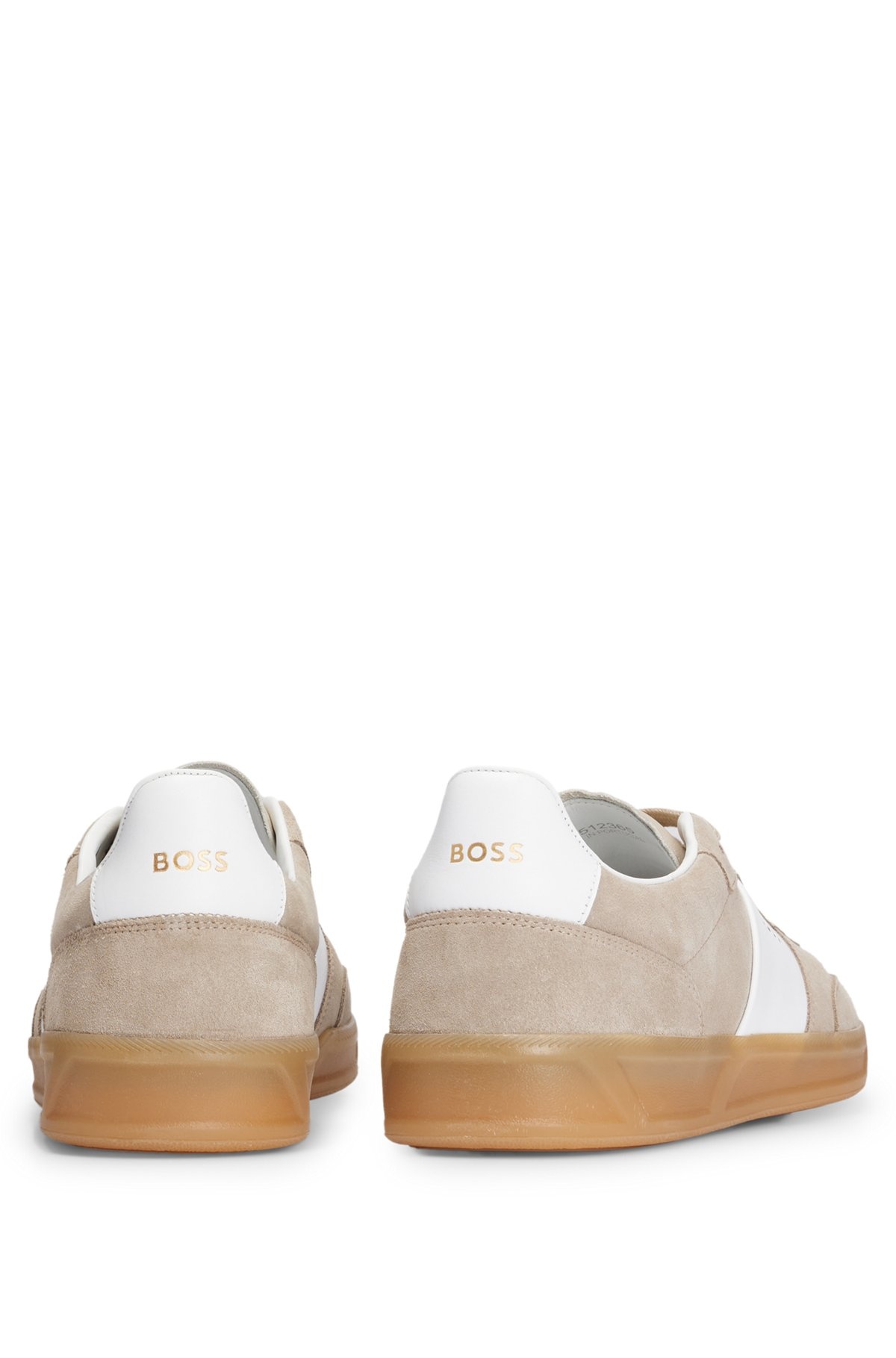 SUEDE-LEATHER LACE-UP TRAINERS WITH BRANDING - 5