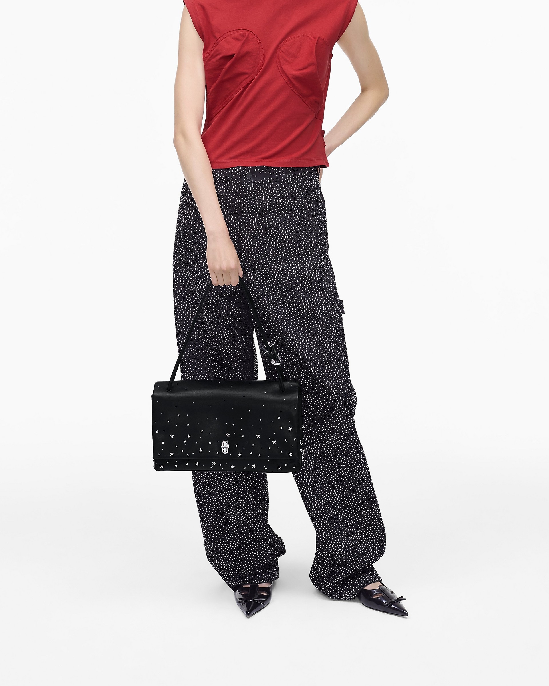 THE STAR-STUDDED LEATHER LARGE DUAL BAG - 8