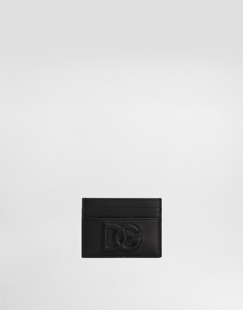 Calfskin card holder with DG logo - 1