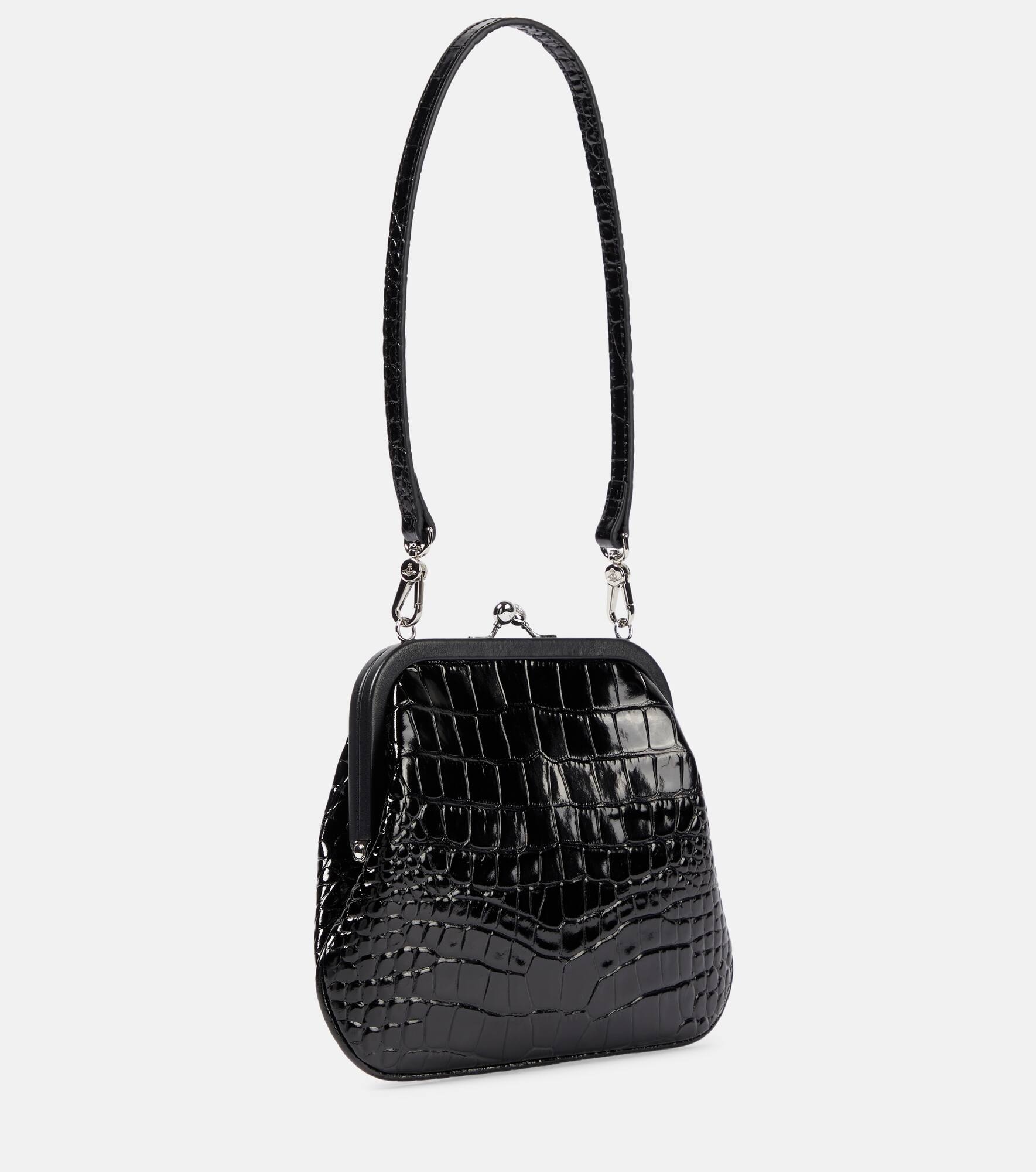 Croc-effect leather tote bag - 4