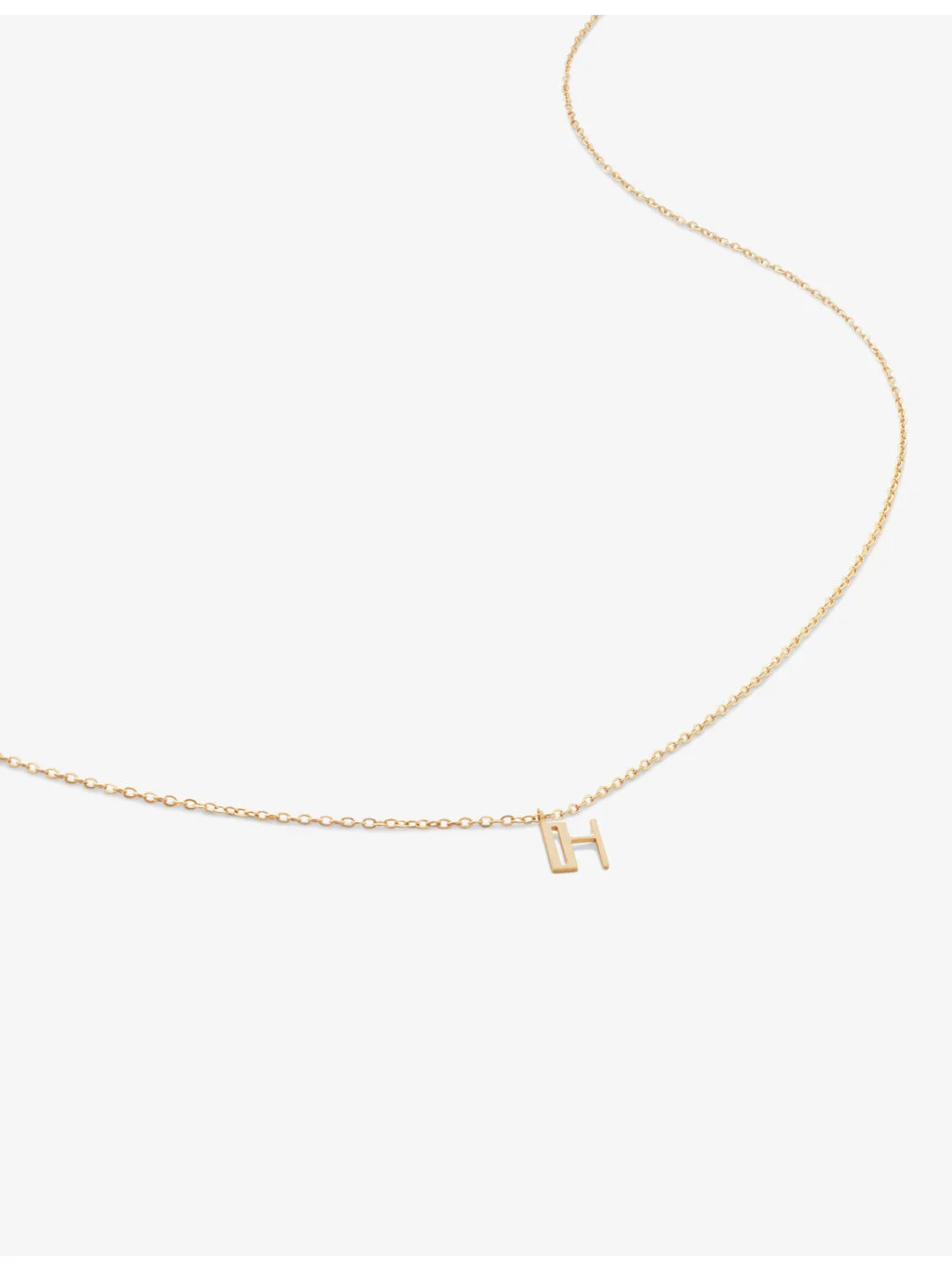 Small letter H 14ct yellow-gold pendant necklace - 1