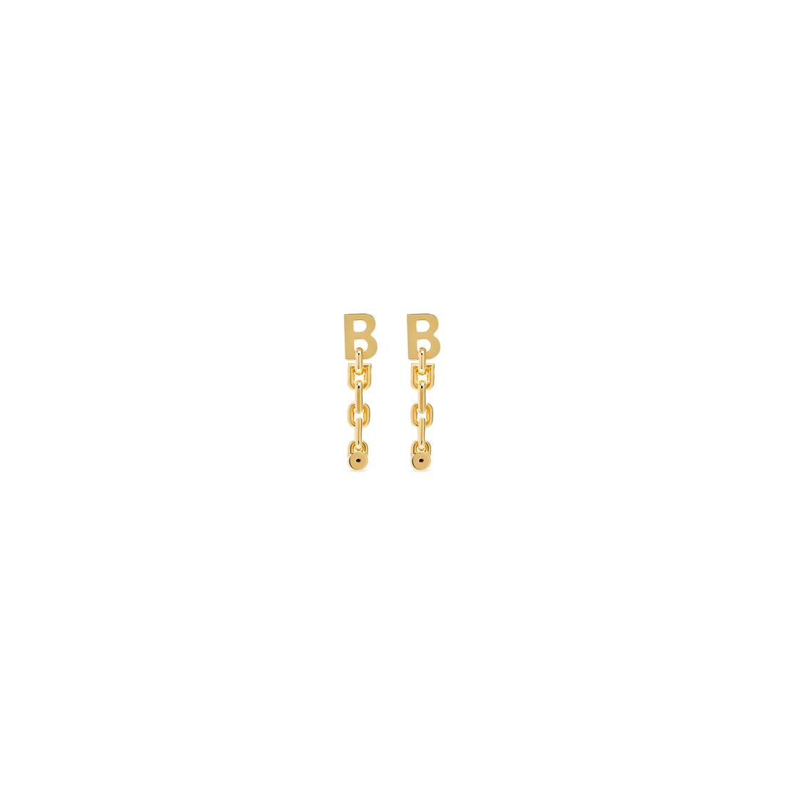 Women's B Chain Flex Earrings in Gold - 3