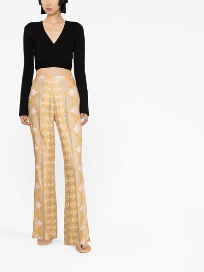 Sandro paisley-print flared trousers outlook