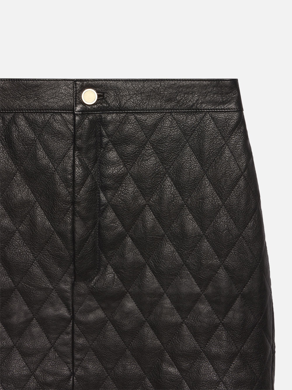 Quilted Leather Skirt in Black - 3