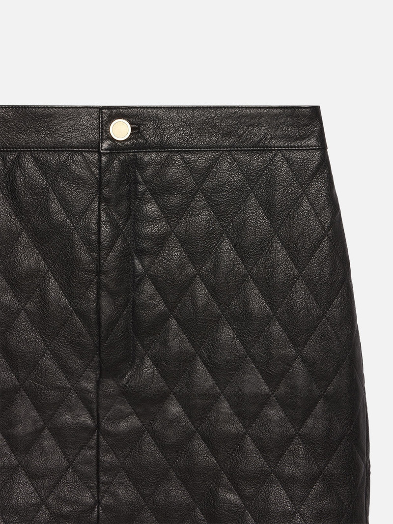 Quilted Leather Skirt in Black 3