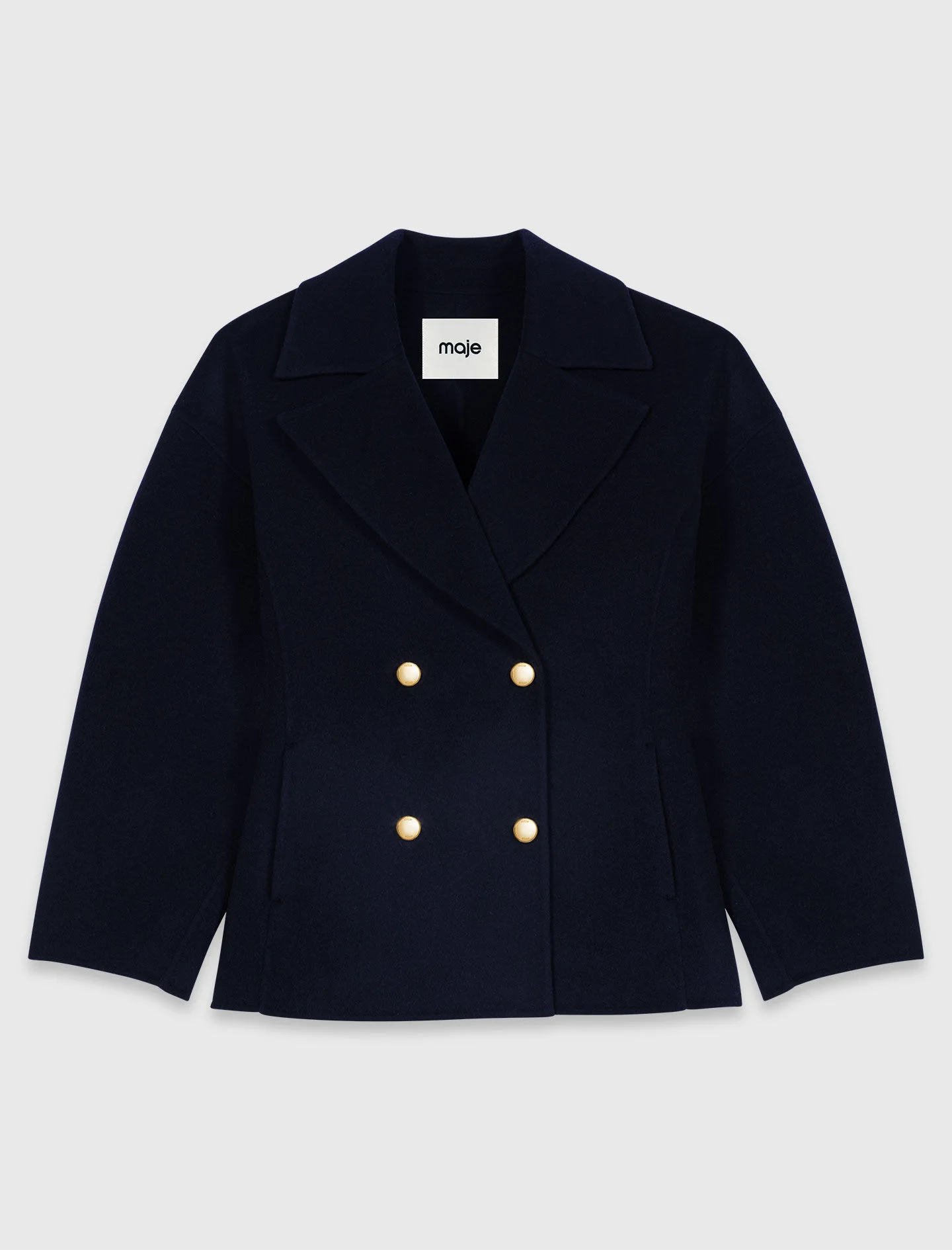 maje Fitted double-faced coat - MFPOU01483_0103 | REVERSIBLE
