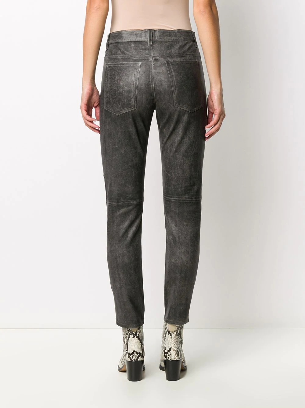 coated mid-rise skinny jeans - 4