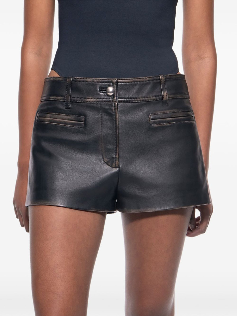 Odessa button leather shorts 4