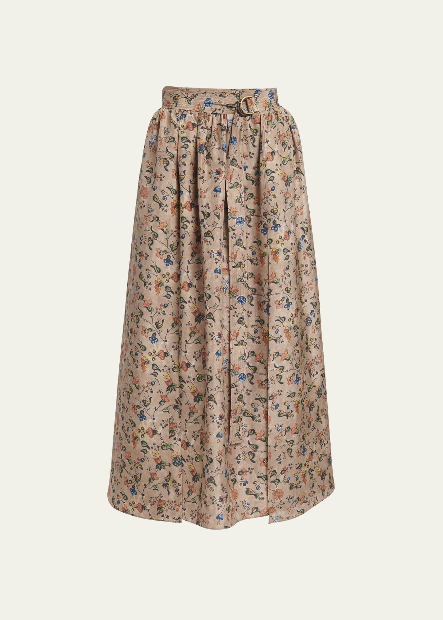 Isabel Bolivian Garden-Print Midi Skirt - 1