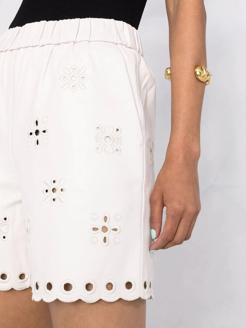 broderie lambskin shorts 3