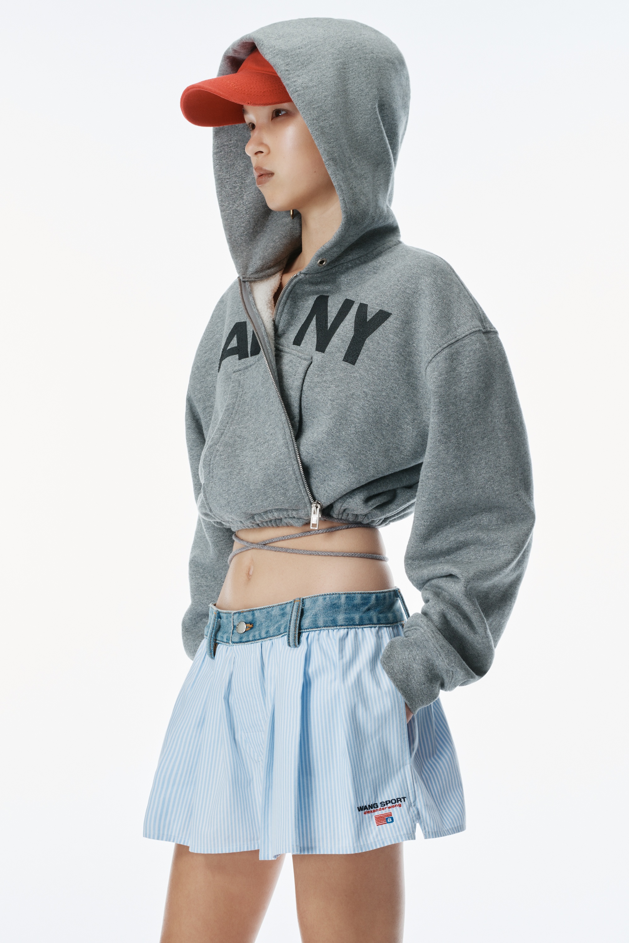 Cotton Oxford Boxer-Style Shorts with Denim Waistband - 3