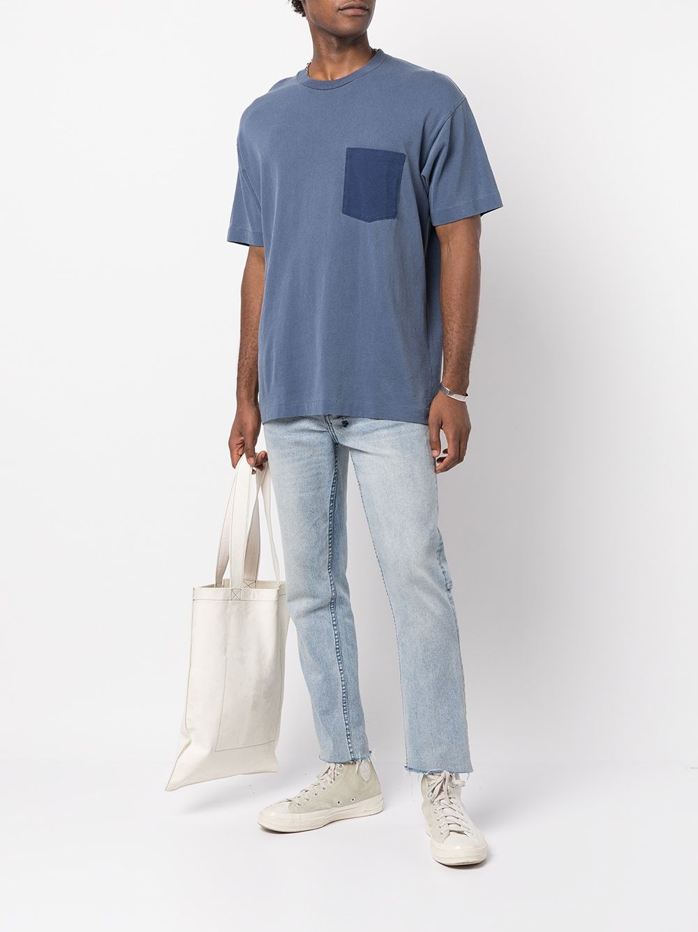 contrast-pocket fitted T-shirt - 2