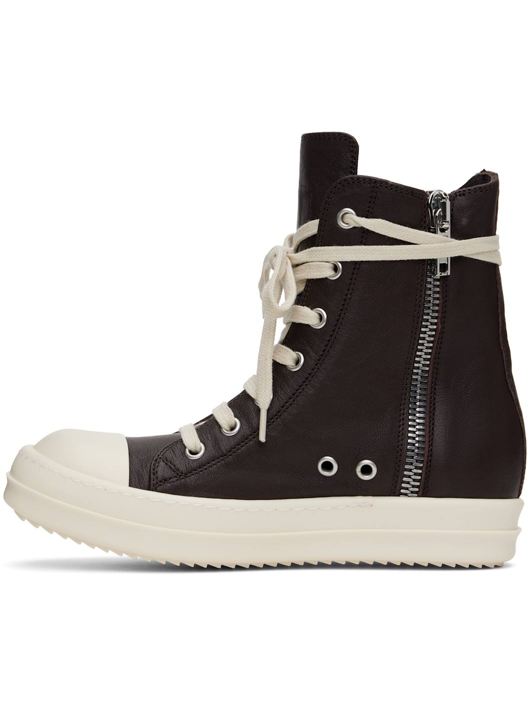 Brown Hollywood Goat Leather Sneakers - 3
