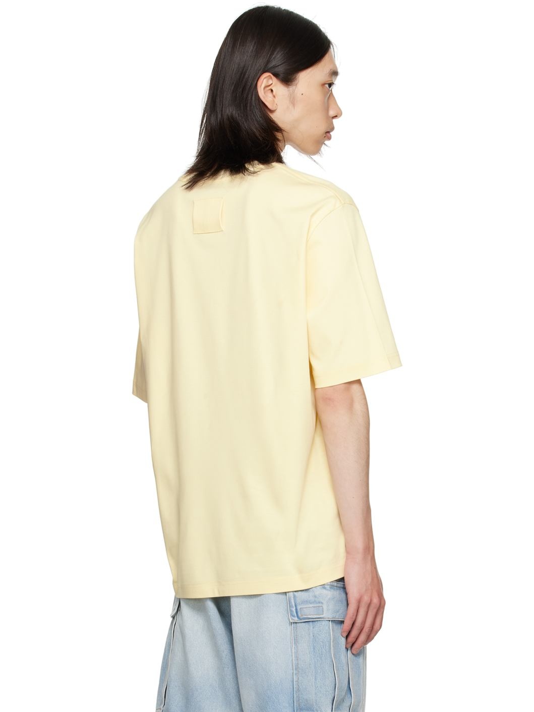 Yellow 'Lanvin' Embroidered Classic T-Shirt - 3