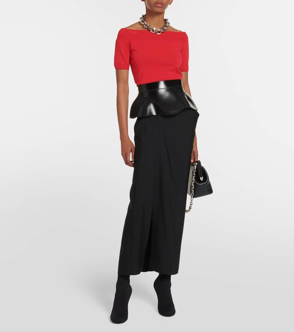 Alexander McQueen Women's Slashed Drape Skirt in Black