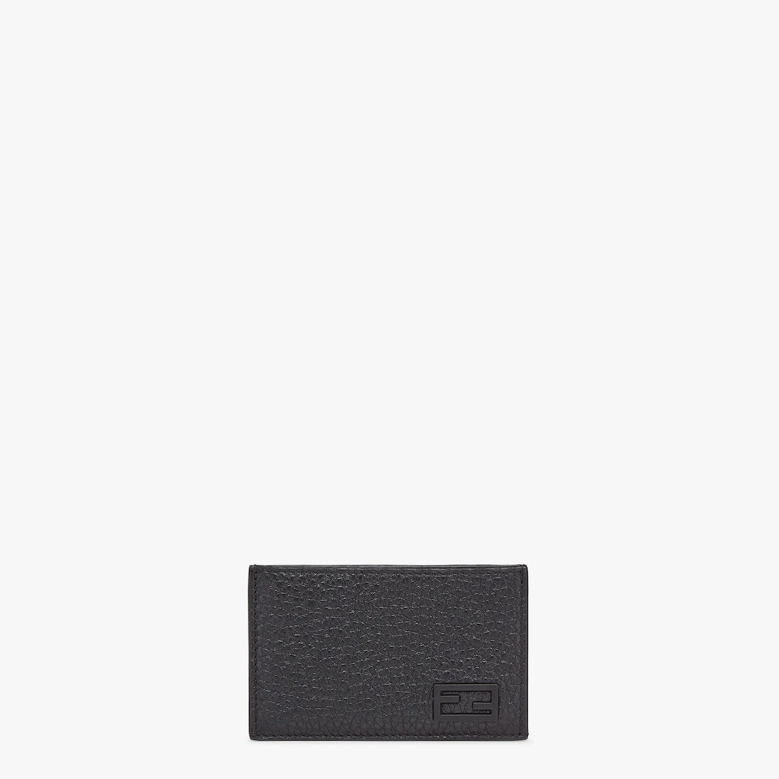 Bi-fold card holder with flat pocket and 2 slots at the back. Made of black Cuoio Romano leather. Ma - 1