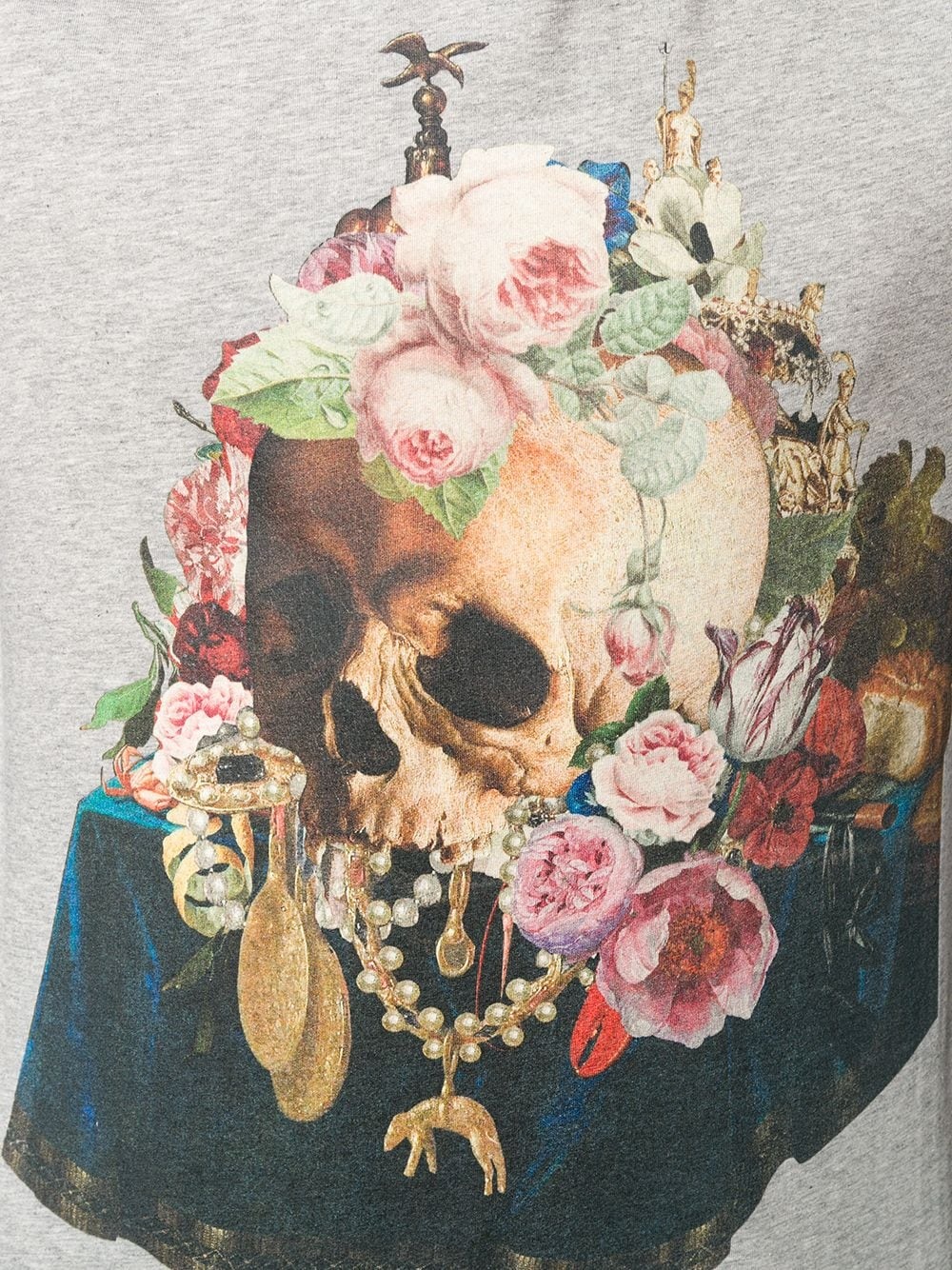 floral skull print T-shirt - 5