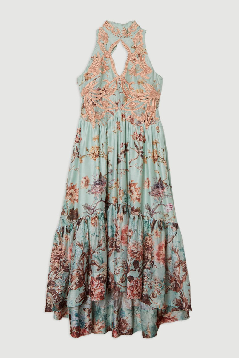 Floral Applique Lace Maxi Dress 4