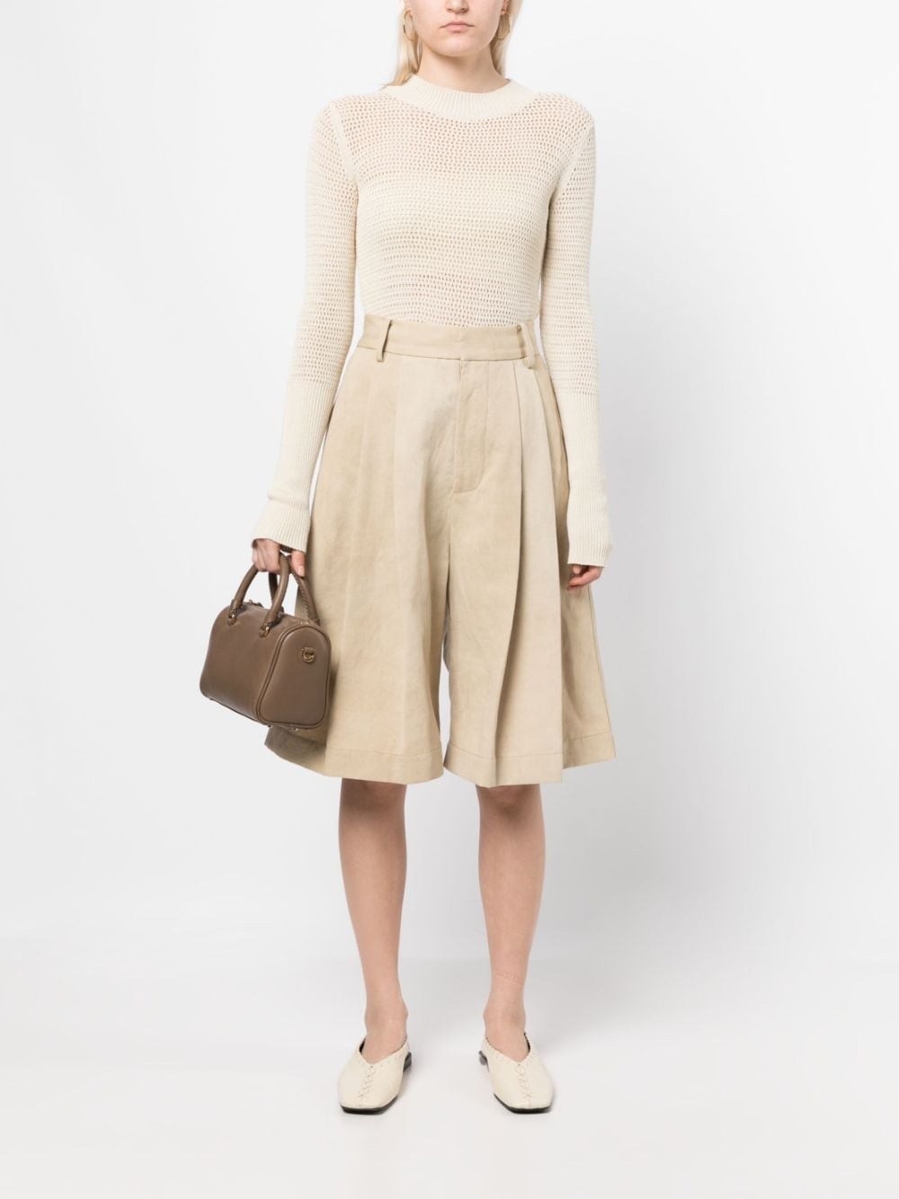 knee-length wide-leg shorts - 2