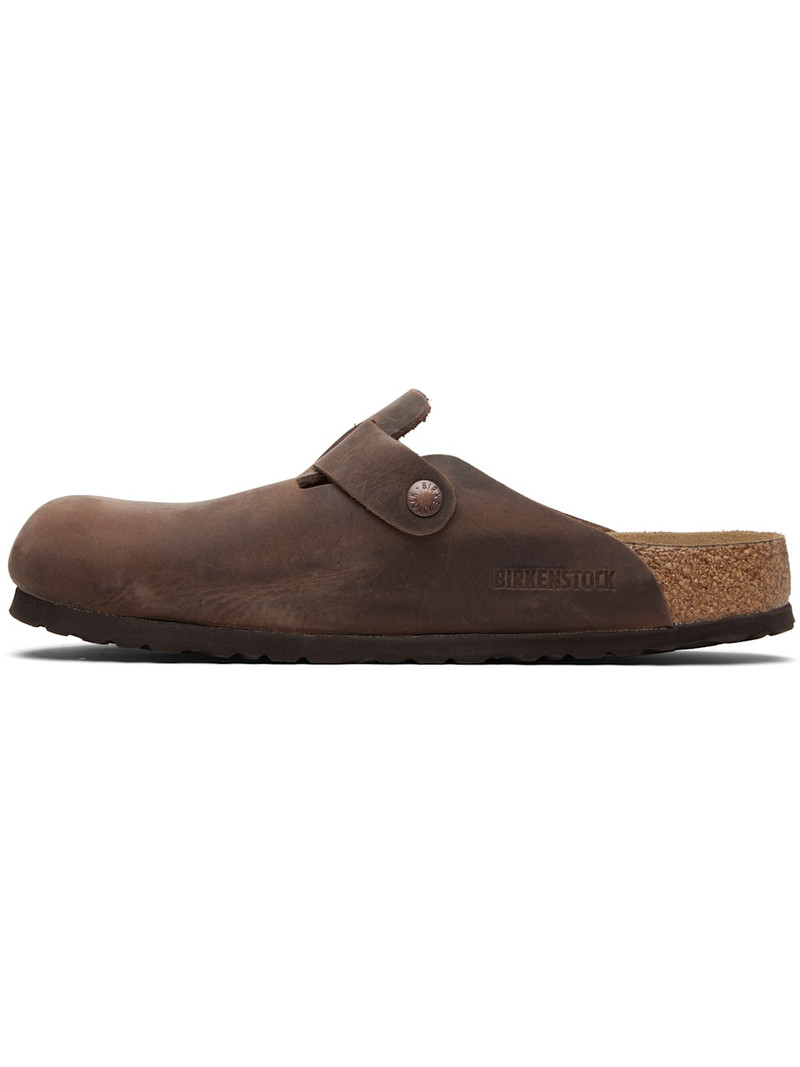 BIRKENSTOCK Brown Regular Boston Soft Footbed Slip-on Loafers outlook