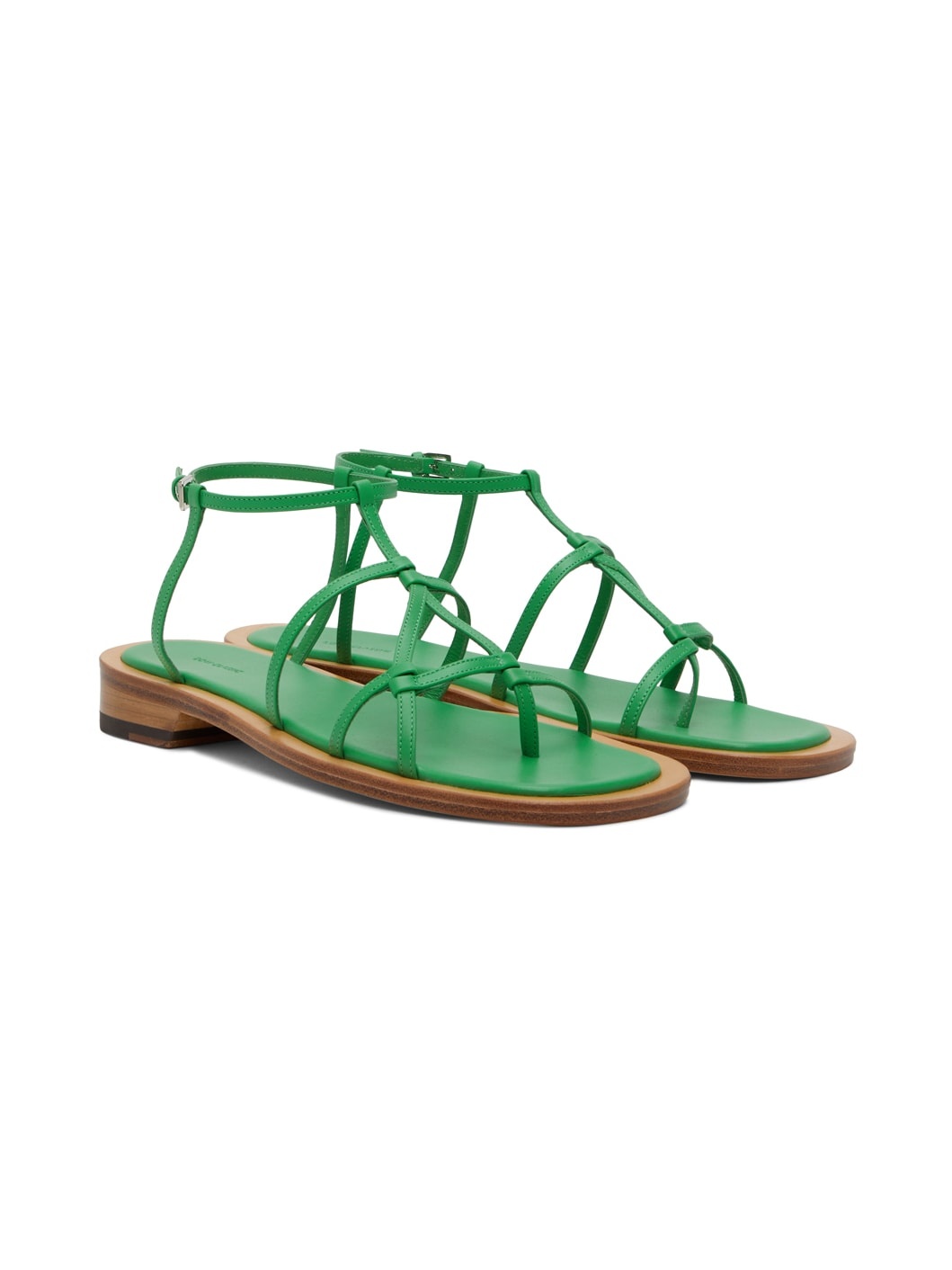 Green Middle Strap Sandals - 4