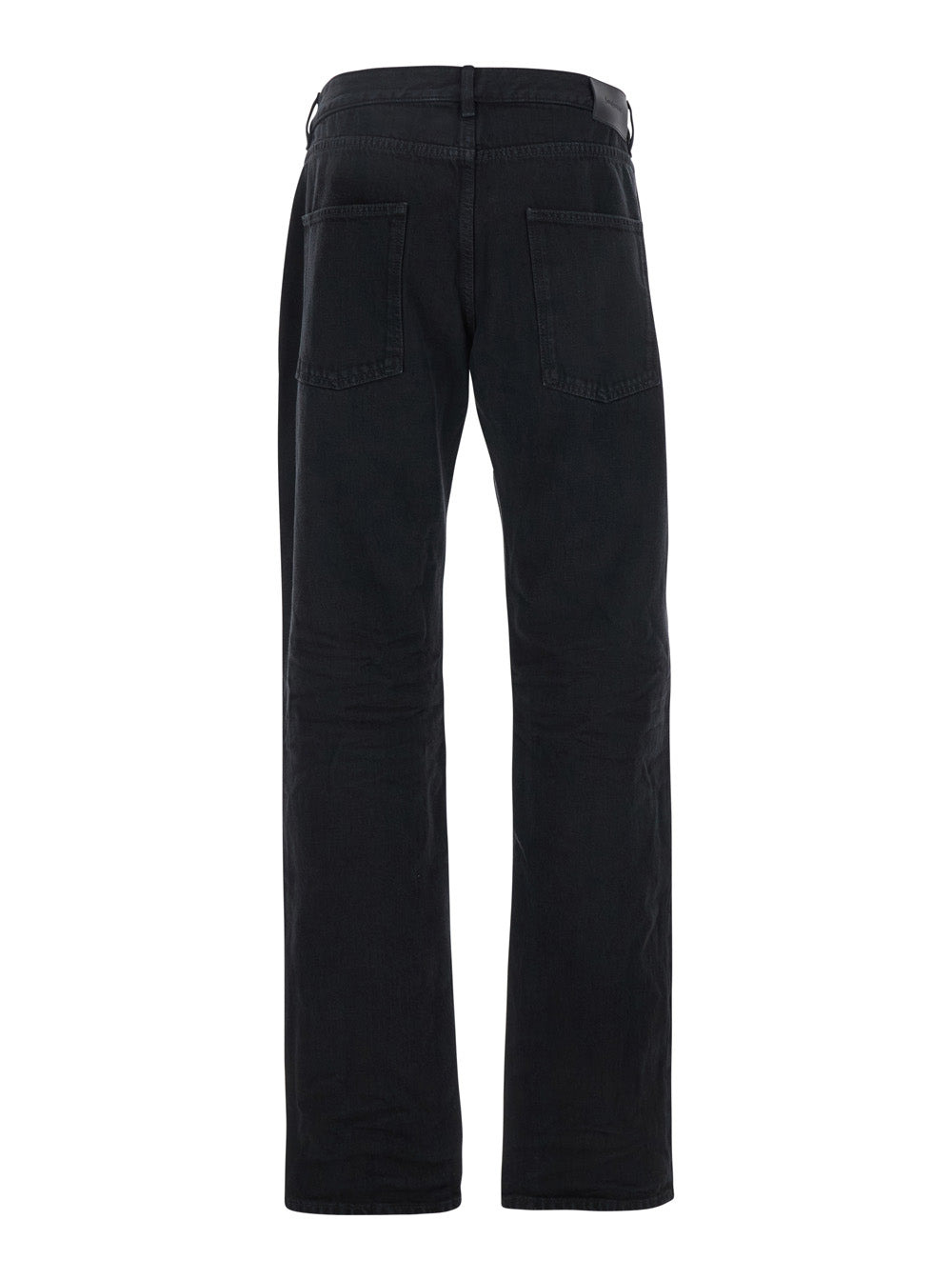 Saint Laurent Men Black Five Pocket Jeans With Logo Patch On The Back In Denim Man - 2