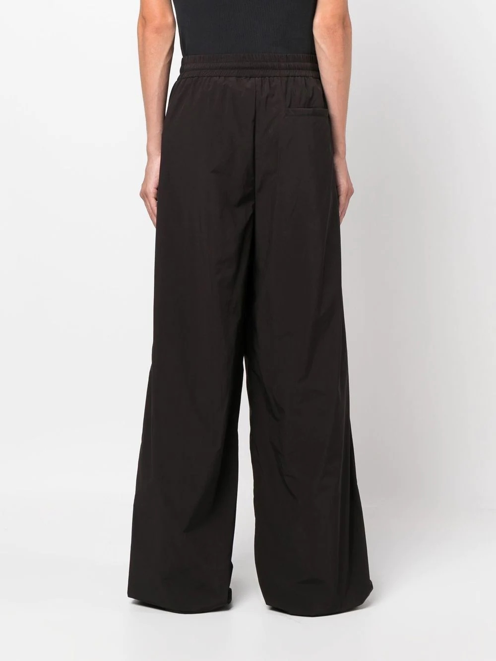 logo patch wide-leg trousers - 4