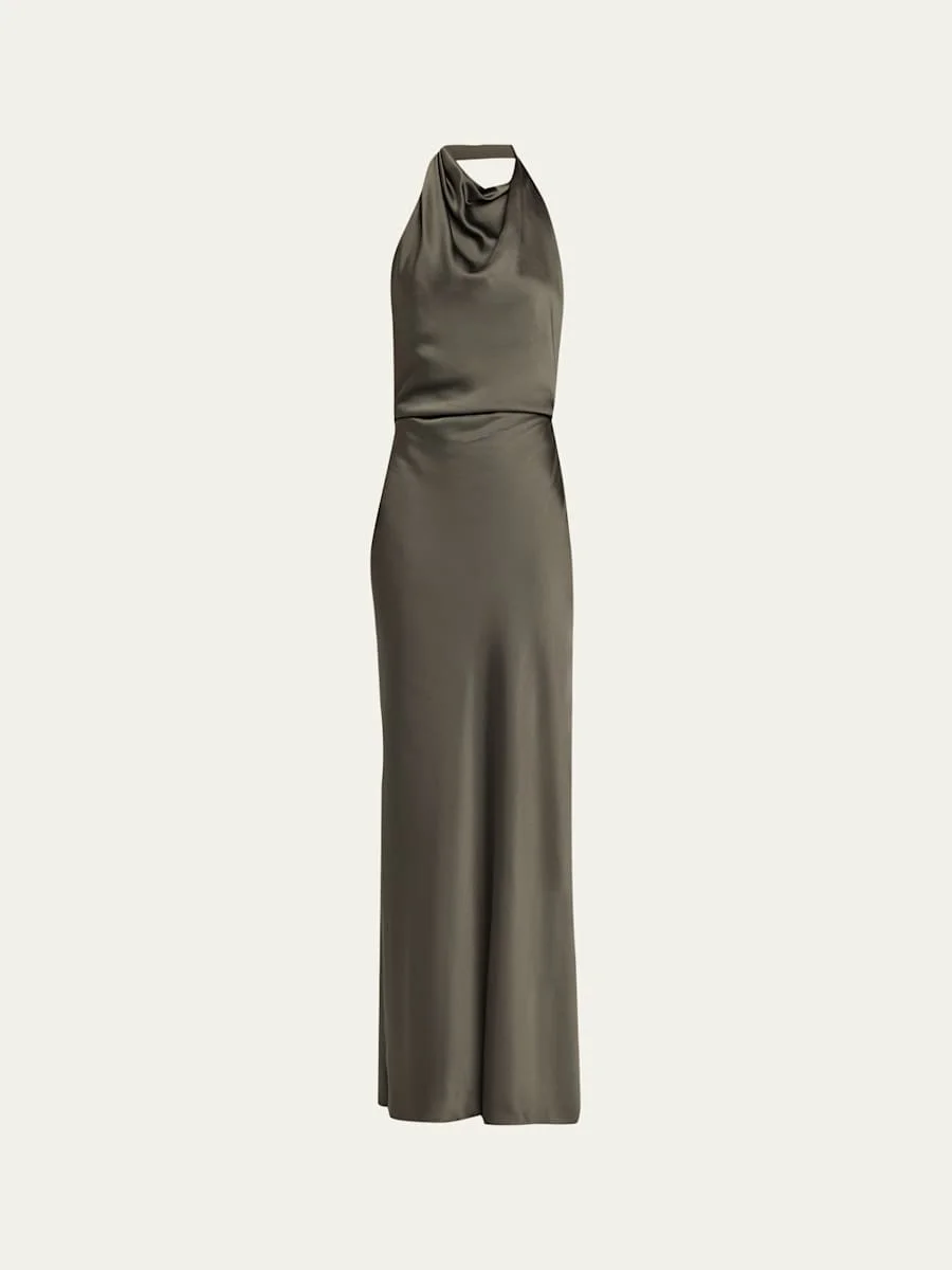 Reannon Satin Halter Dress - 1