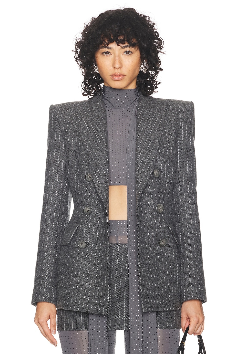 Double Breasted Fitted Blazer - 2