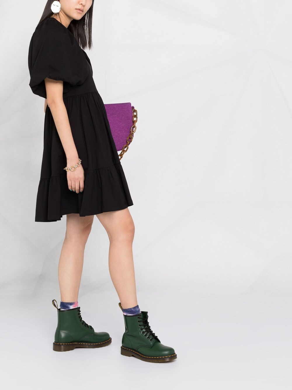 puff-sleeve mini dress - 5