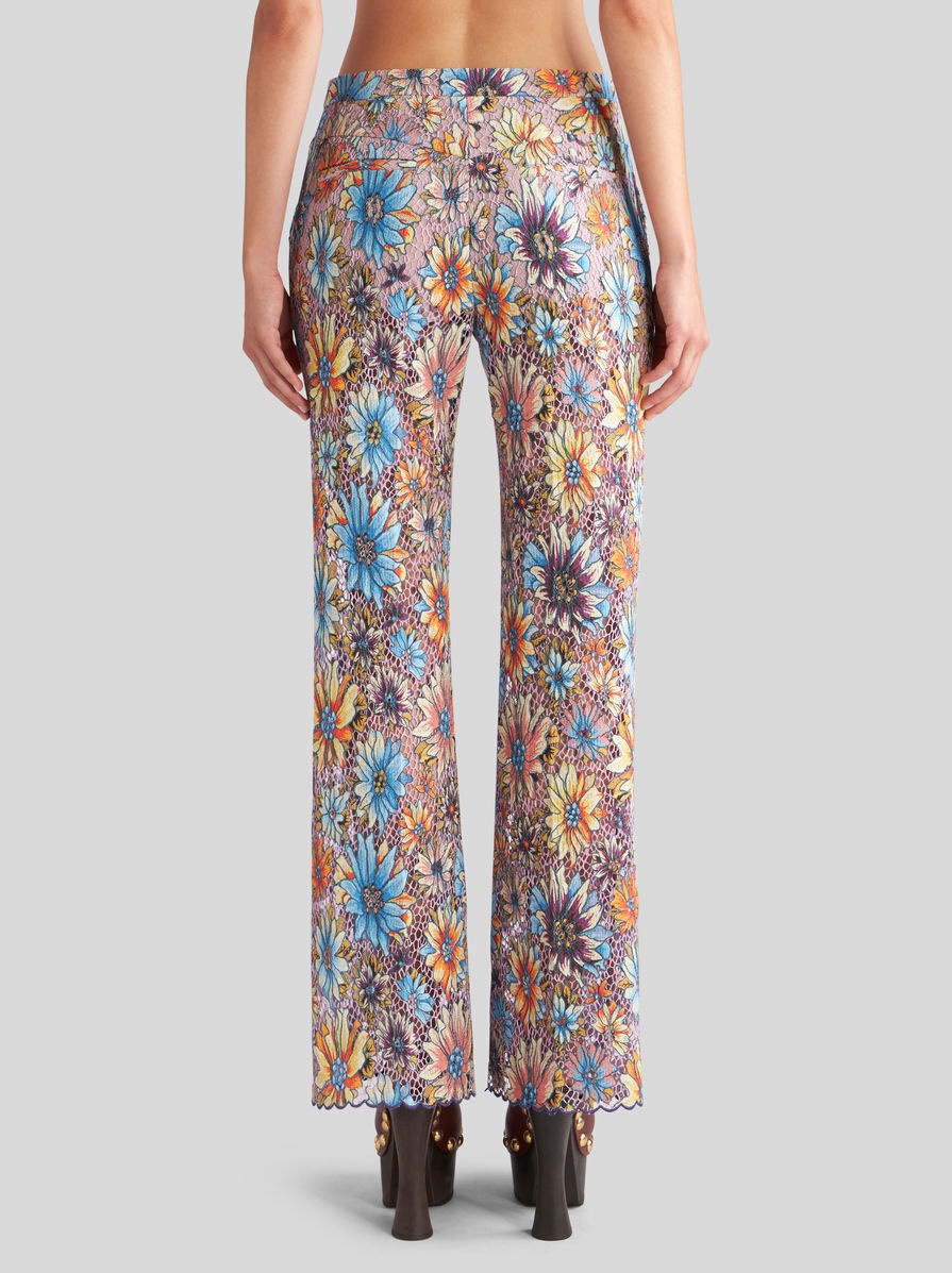 FLORAL BOUQUET FLARED TROUSERS - 5