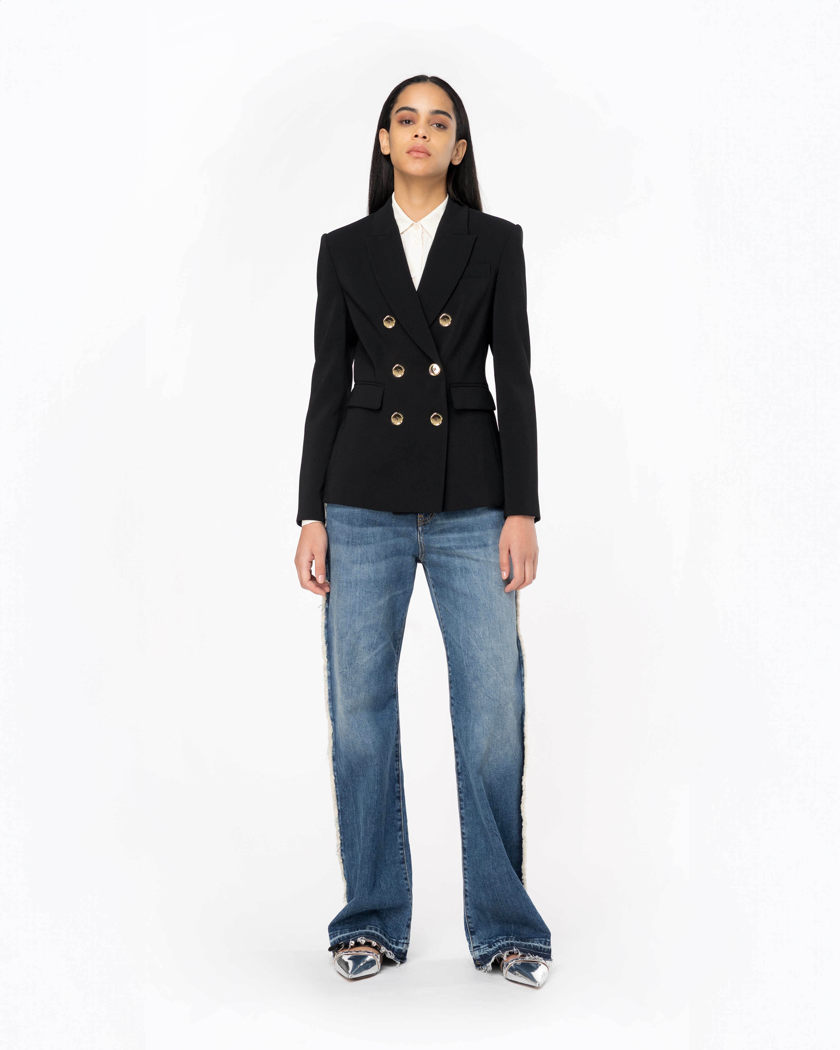 DOUBLE-BREASTED BLAZER WITH METAL BUTTONS - 2