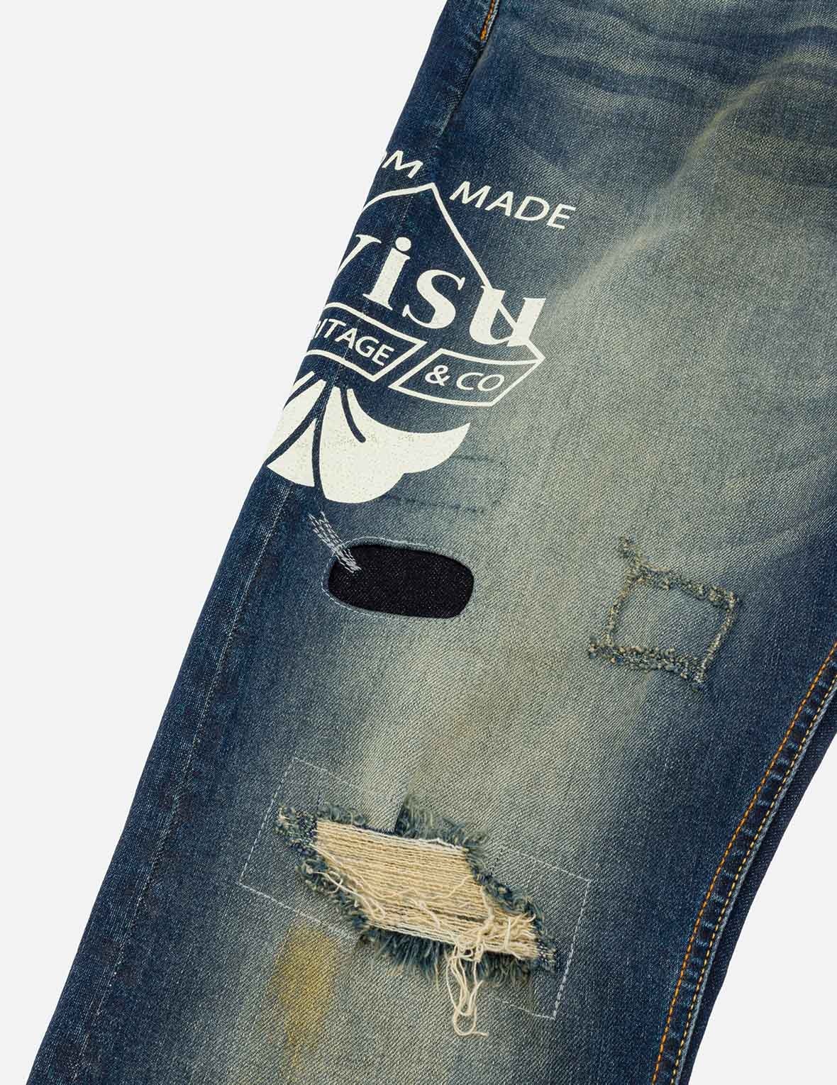 Logo Print and Seagull Embroidery Carrot Fit Jeans #2017 - 13