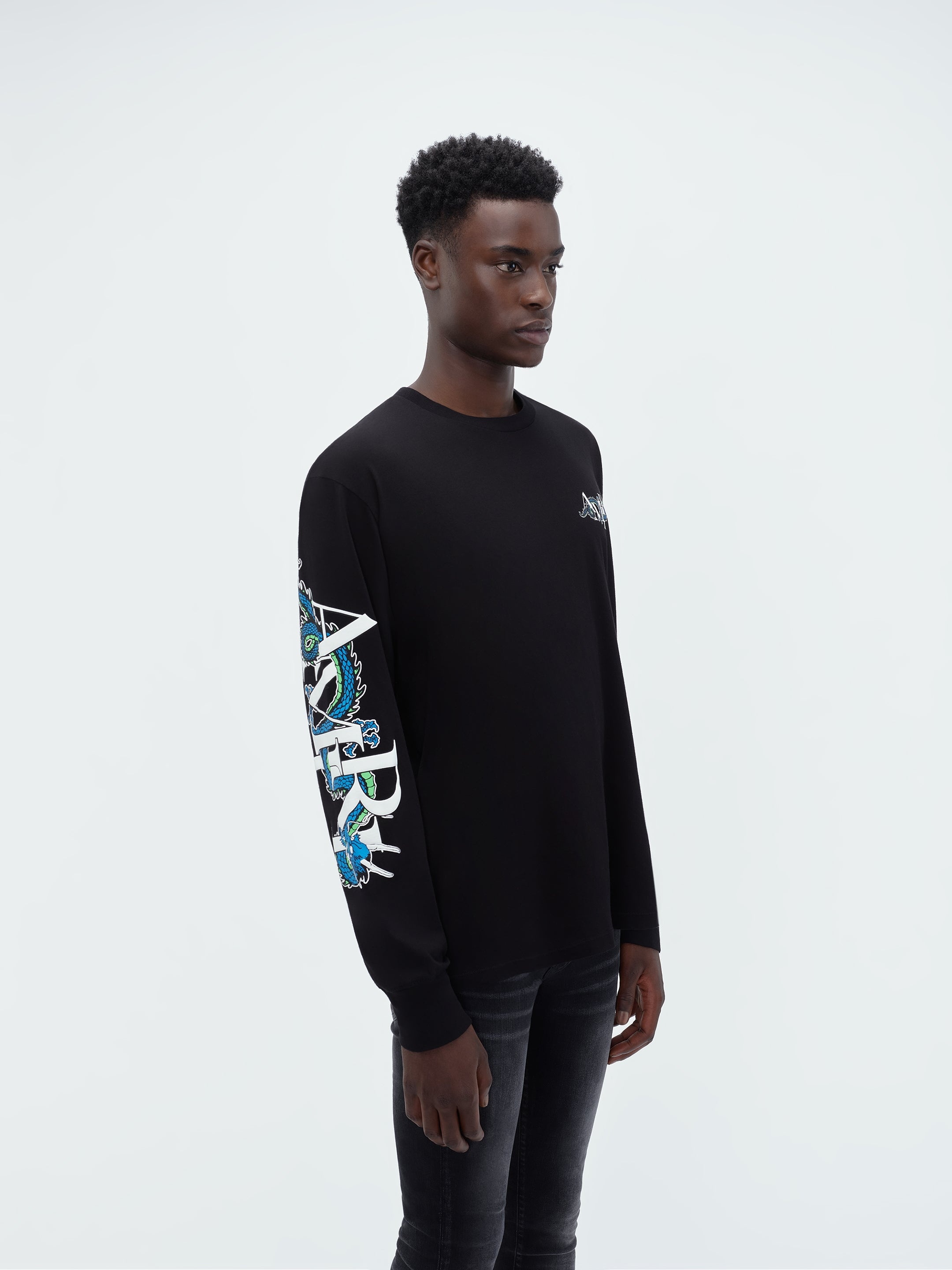 ラグジュアリーストリート【AMIRI】CNY Dragon 長袖Tシャツ AMIRI Black CNY Dragon Long Sleeve T-Shirt | ssense | REVERSIBLE