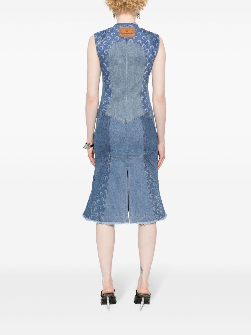 Regenerated denim midi dress - 4