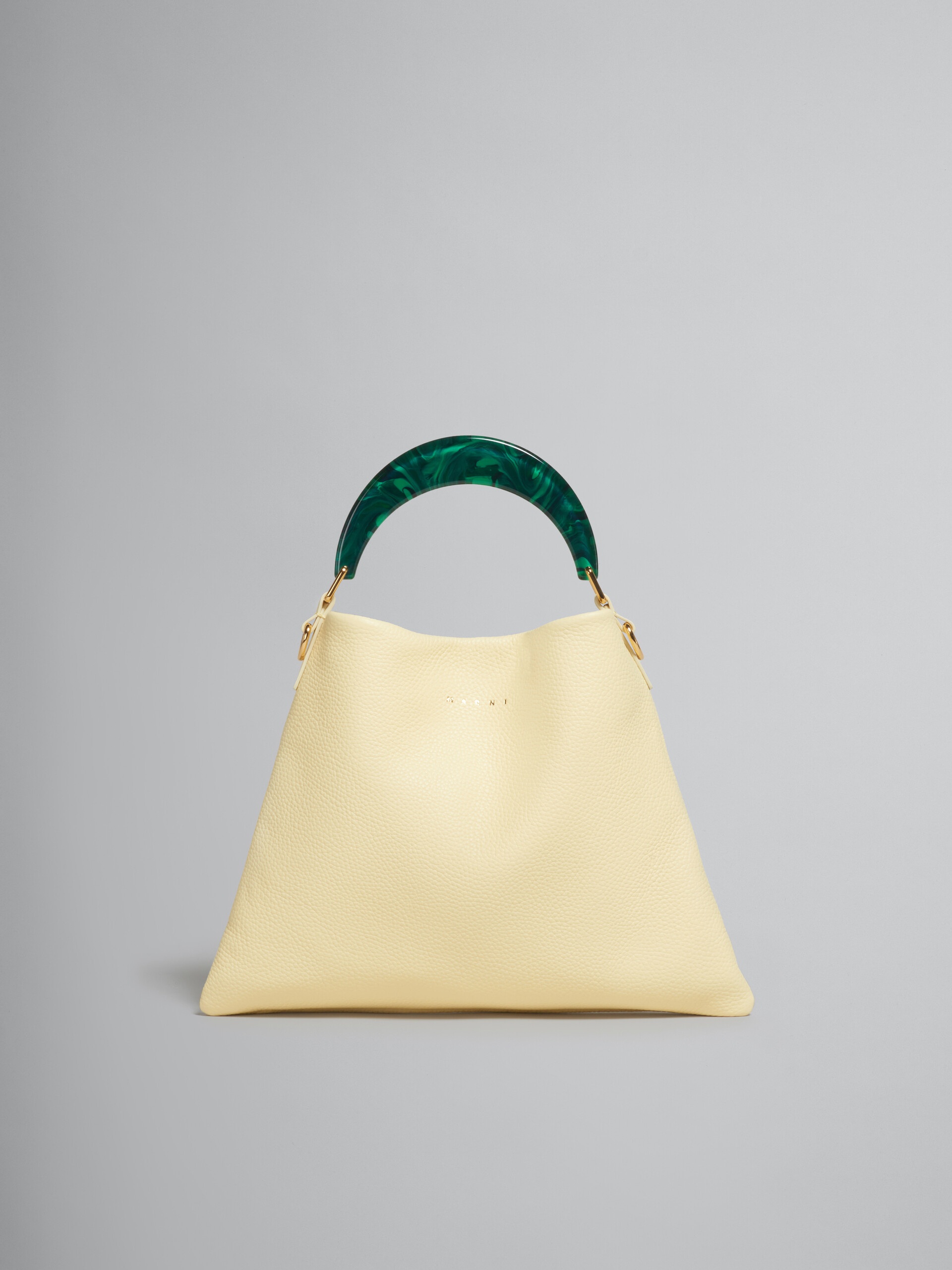 VENICE SMALL BAG IN LIGHT YELLOW LEATHER - 1
