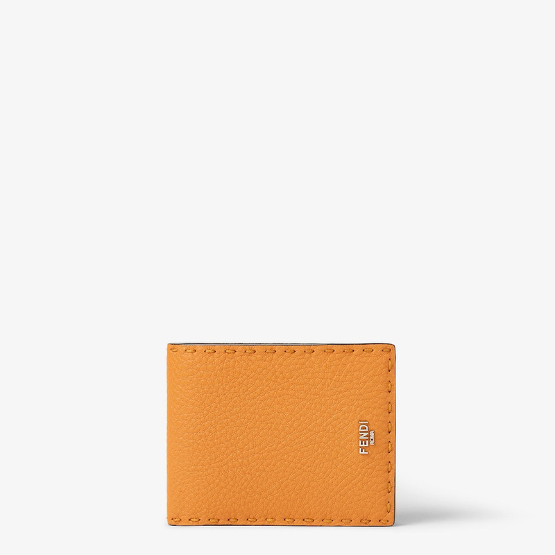 Selleria Wallet Orange and dark brown Selleria bi-fold wallet with 132 hand-sewn topstitches 1