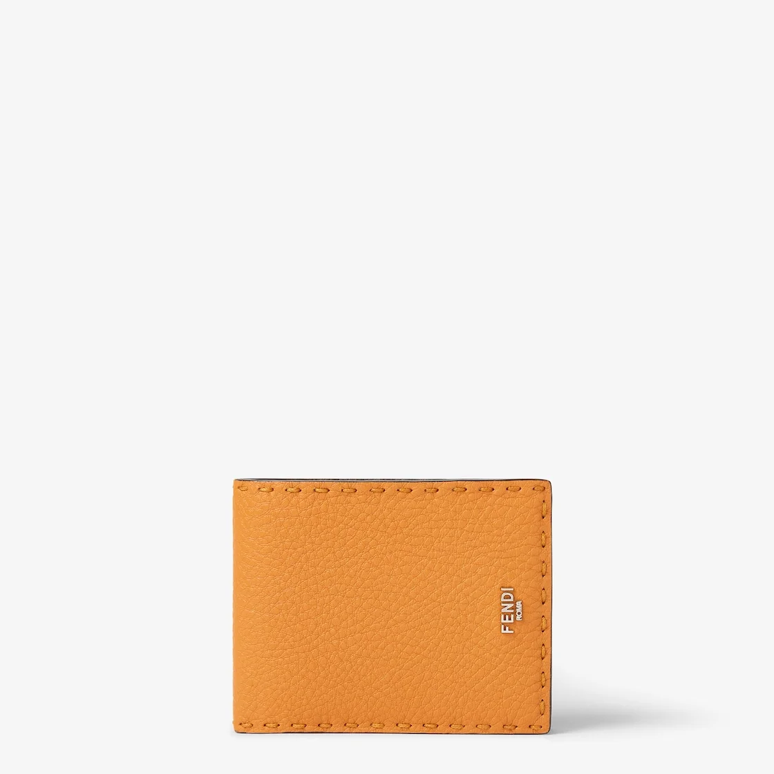 Selleria Wallet Orange and dark brown Selleria bi-fold wallet with 132 hand-sewn topstitches - 1