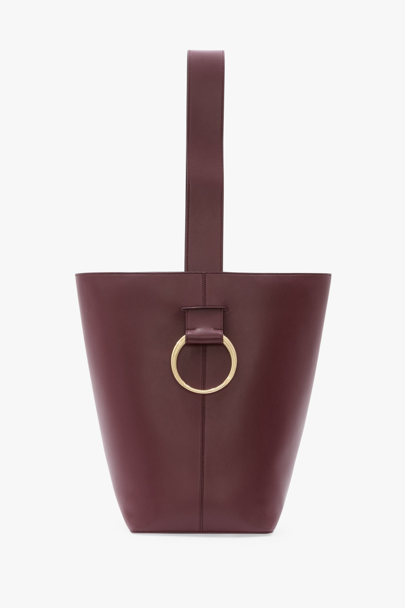 Dia Bucket Bag In Burgundy Smooth Leather 1