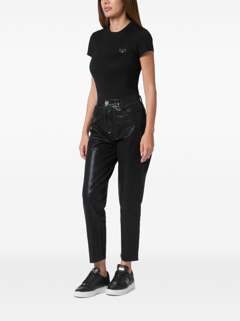 coated-finish trousers - 2